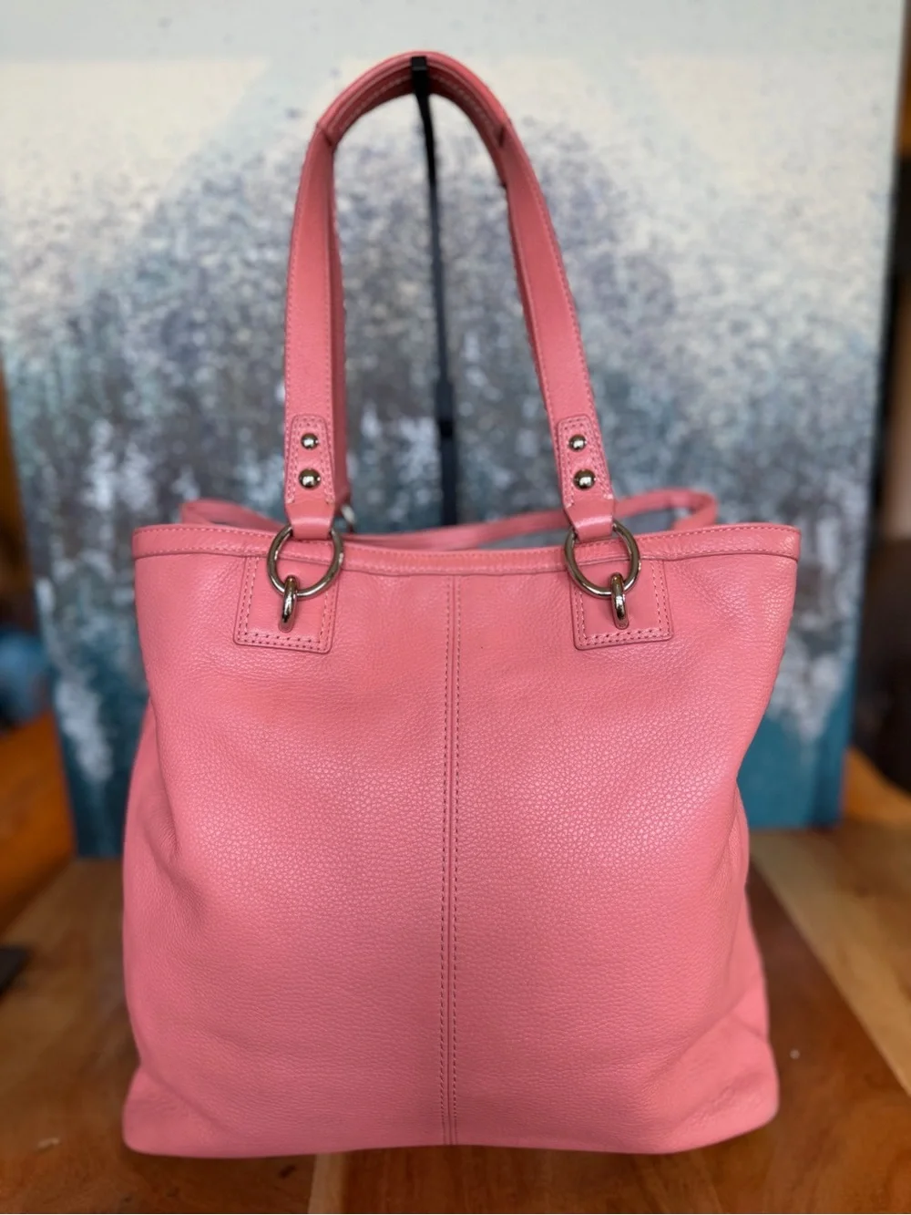 Coach Classic 2012 Coral Pebbled Leather Penelope Tote GUC